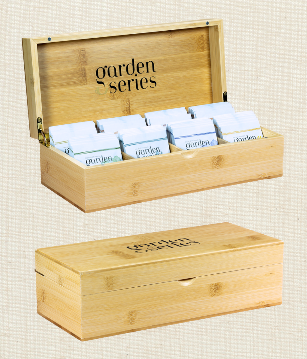 Garden Series presentatiemateriaal envelop theekist