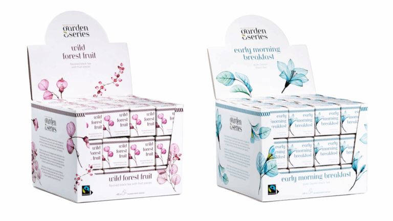 Garden Series displaybox theedoos 48 kubus wild forest fruit en early morning breakfast